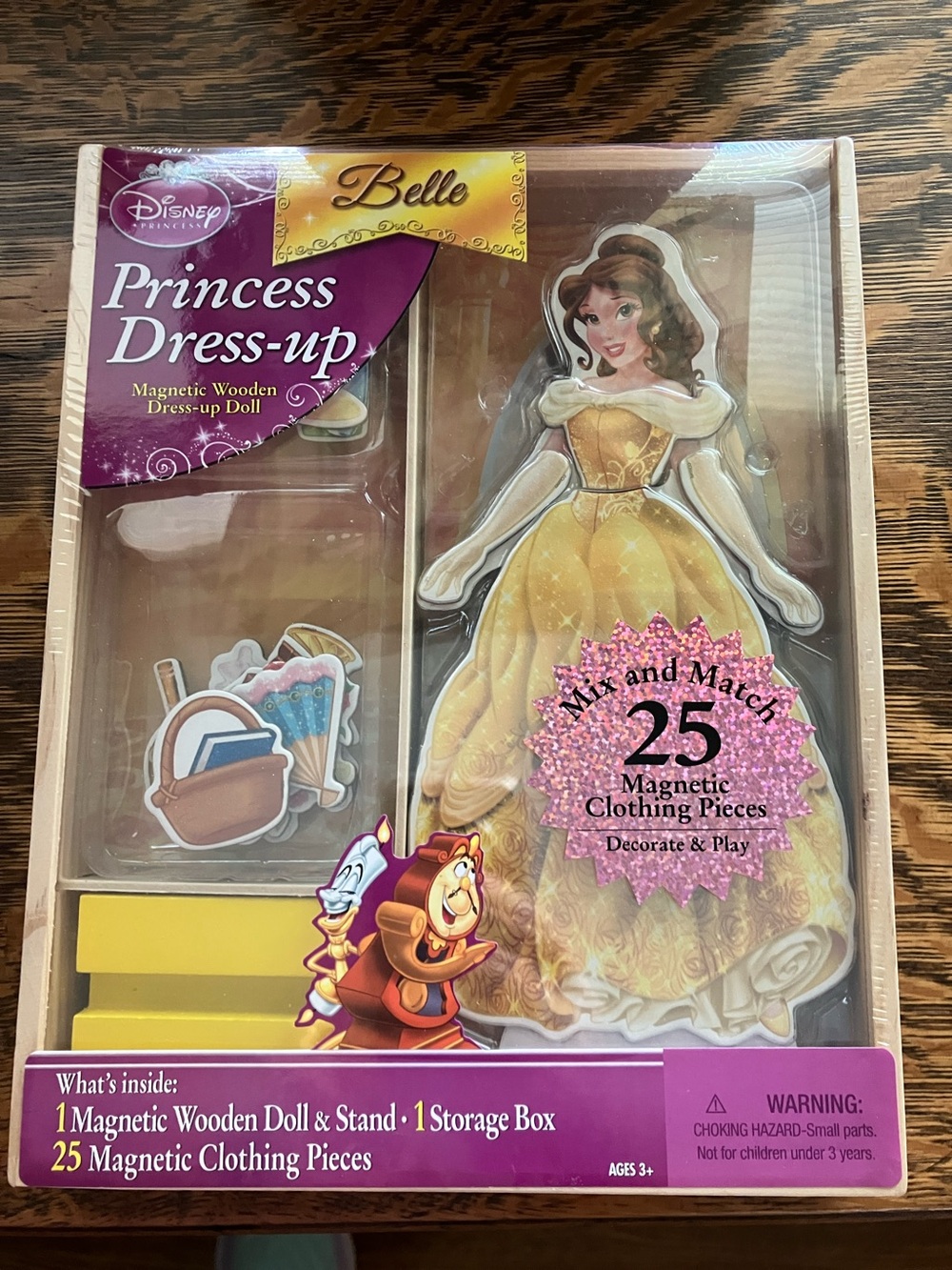Disney Princess Belle dress up magnetic wooden doll brand new in package